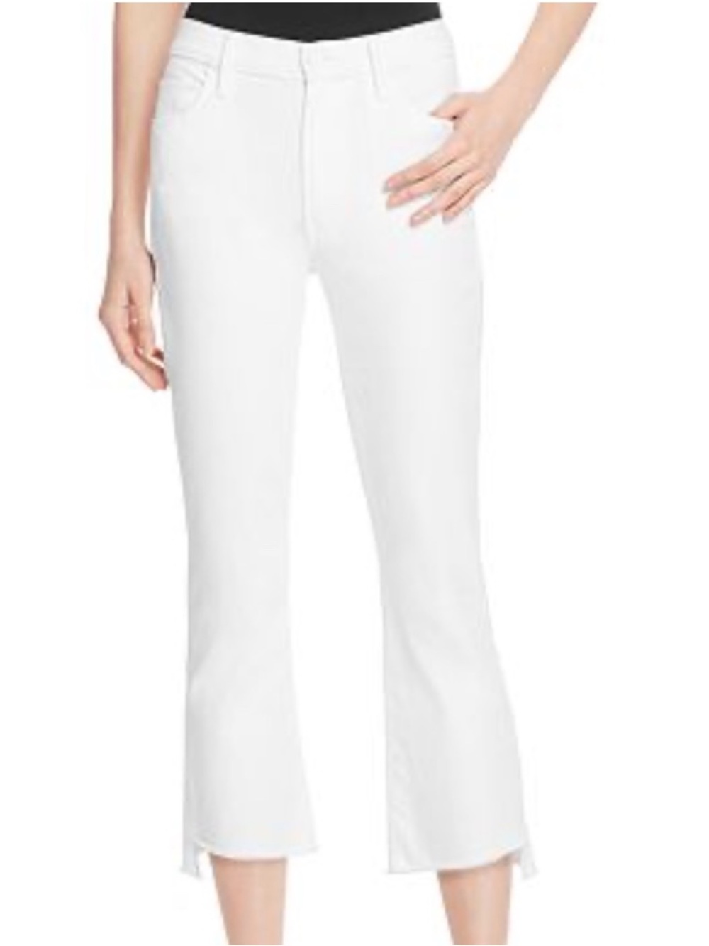 MOTHER Insider Crop Fray Glass Slipper